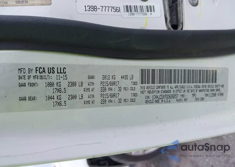 2016 Jeep Compass Latitude from USA, damaged, VIN 1C4NJCEA7GD628257